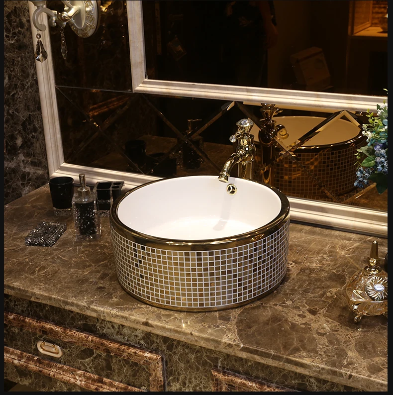 Silver color Porcelain ceramic sinks for bathroom wash hand basin black color chinese counter top wash basin (5)
