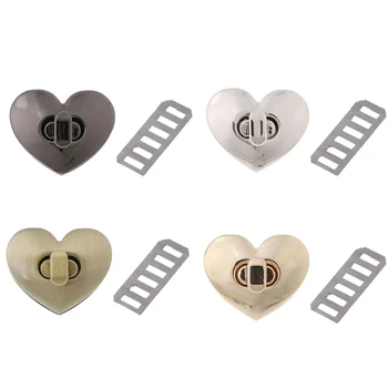 

4 Colors Heart Shape Clasp Turn Lock Twist Lock Metal Hardware For DIY Handbag Bag Purse 2019New Fashion