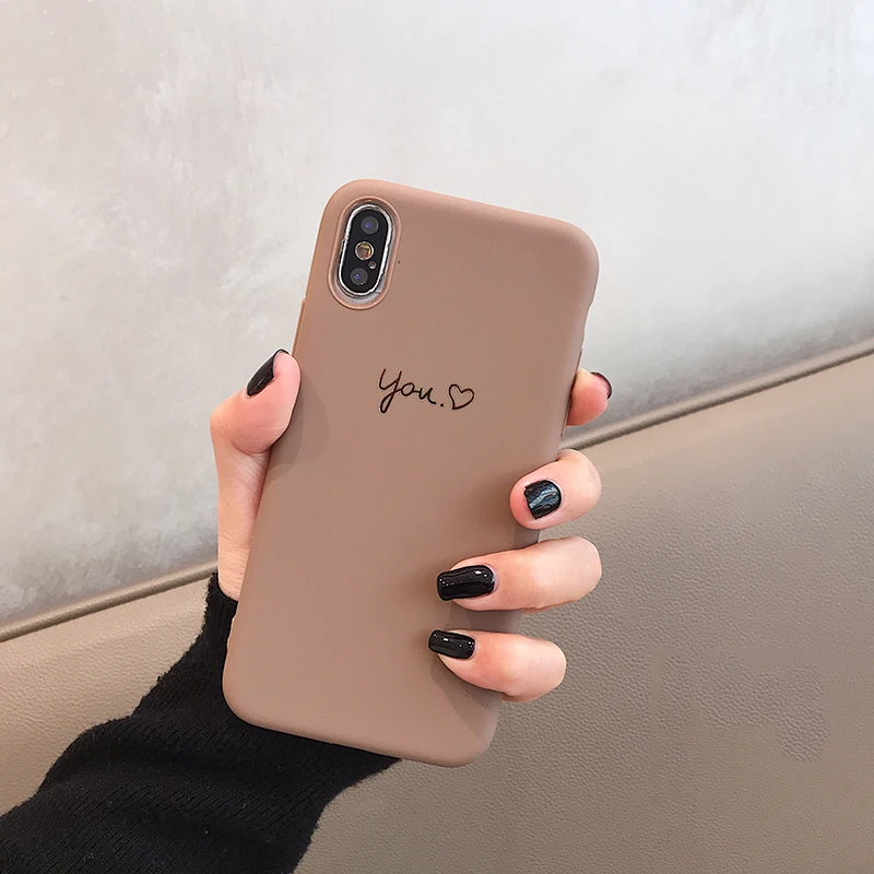 GlamPhone чехол простой золотой You Me коричневый серый чехол для телефона для iPhone X XS Max XR Мягкий ТПУ чехол для iPhone 7 8 6 6s Plus чехол