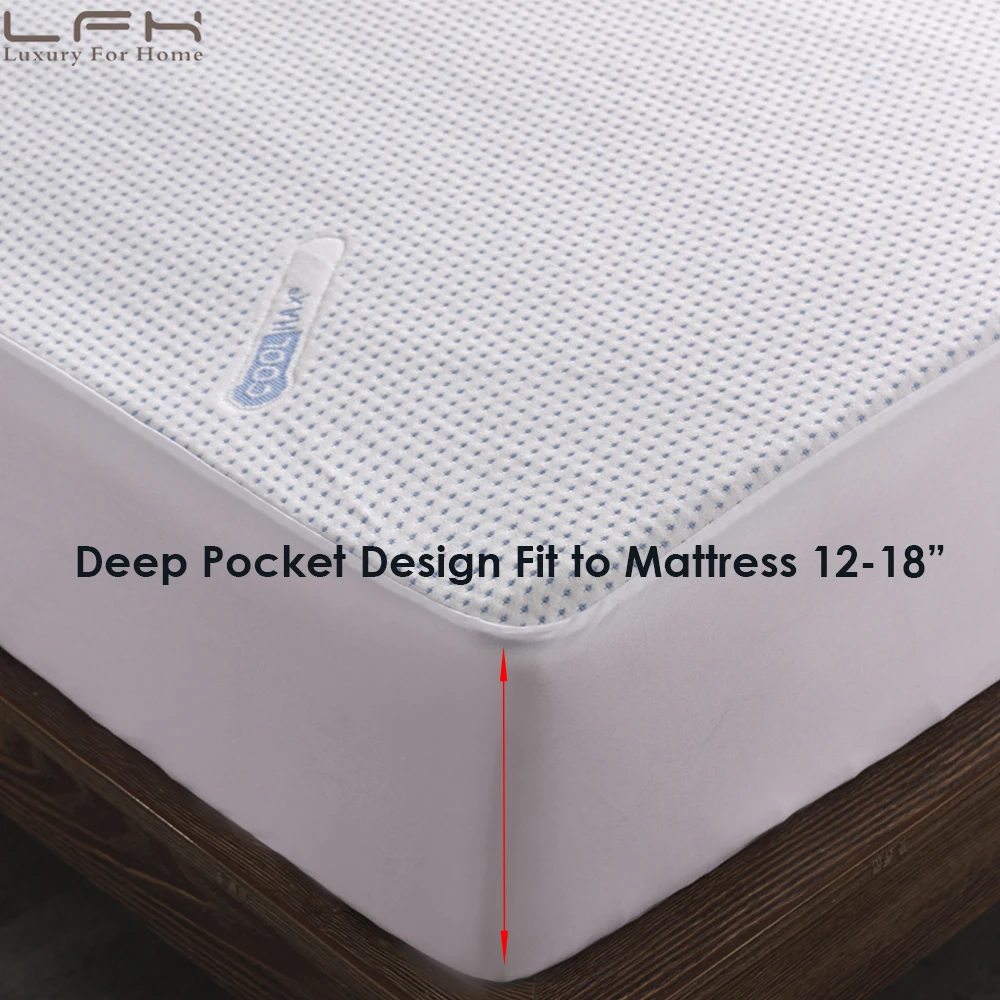 jacquard coolmax waterproof mattress pad cover (4)