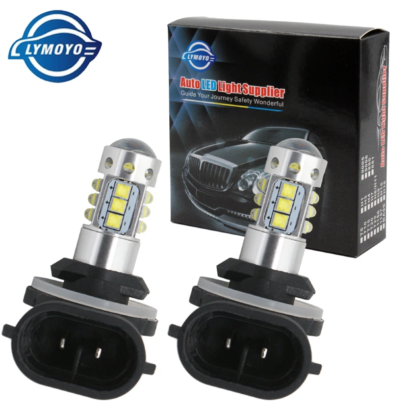 2PCS Car Fog Lights H27 881 16Led Bulb with Chips 6000K headLight Auto