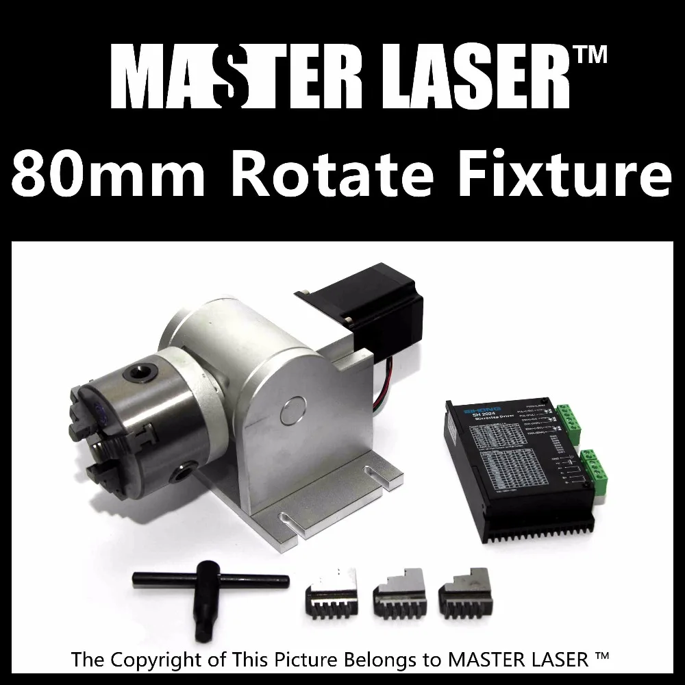 Laser Marking Engraving Machine Rotate Fixture 80mm Chuck Plate Work Table