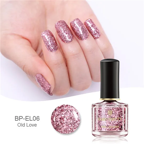 BORN PRETTY 6 мл серия розово-золотого цвета лак для ногтей розовые блестки для ногтей лак Блестящий маникюр лак для ногтей - Цвет: 6