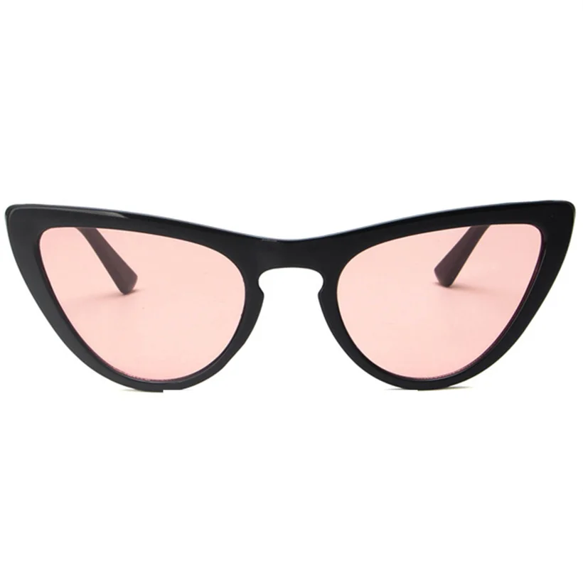 YOOSKE, женские солнцезащитные очки кошачий глаз, милые сексуальные ретро модные солнцезащитные очки, треугольные винтажные зеркальные очки, мужские очки - Цвет линз: BlackPink