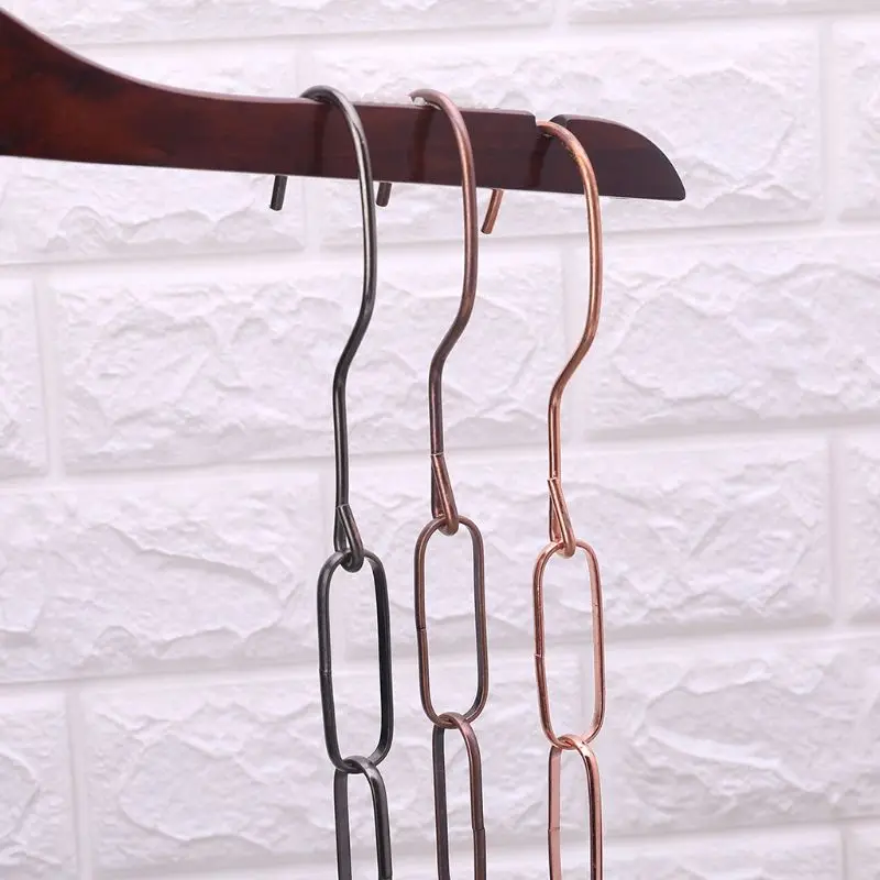 

Metal Clothes Market Shop Display Hanging Chain Hooks With 18 Flat Ring Hanger Household Tools 44Inch