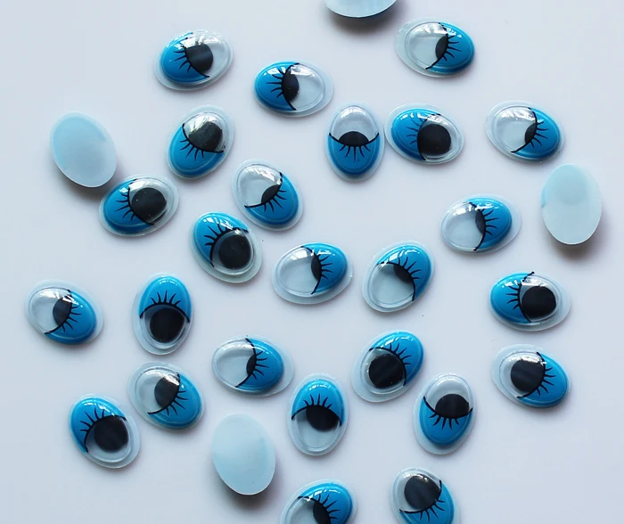 Синий овальные 16*12 мм Пластиковые глаза куклы глаза с ресниц 100 шт./лот 452000 синий