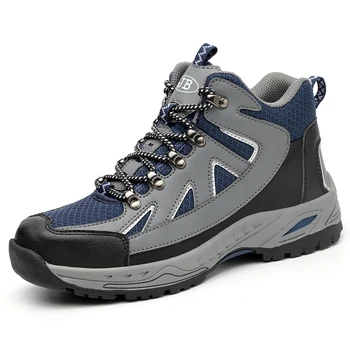 

plus size 47 48 men's fashion breathable steel toe covers work safety shoes spring autumn tooling security ankle boots protect