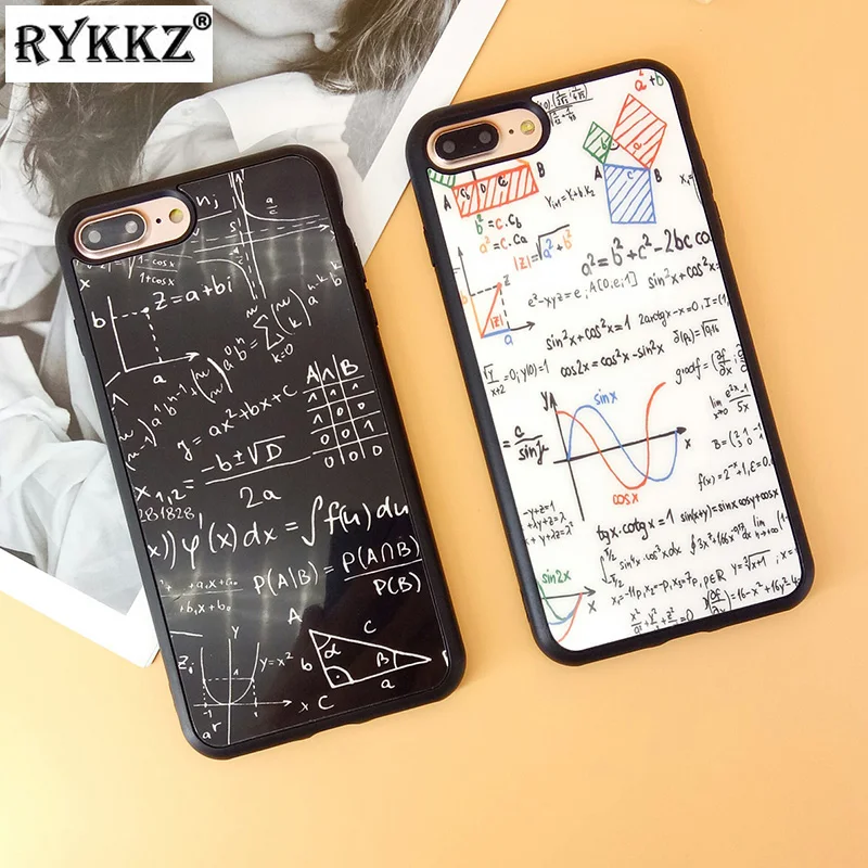 

Math Mathematics Formula Case for iPhone 5 5S 6 6S Plus Glossy Mirror Funda Coque for iPhone 7 8 Plus X Soft Silicon Couple Case