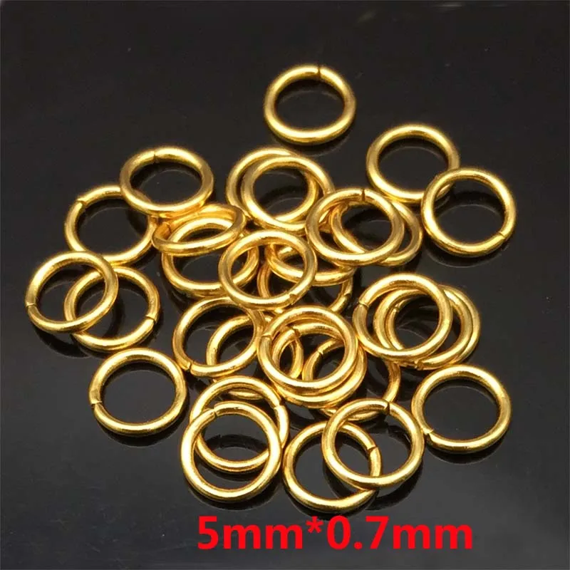 100pcs Stainless Steel Jewelry Findings Gold Tone Open Jump Rings Connectors DIY For Jewelry Making 3.5mm-10mm