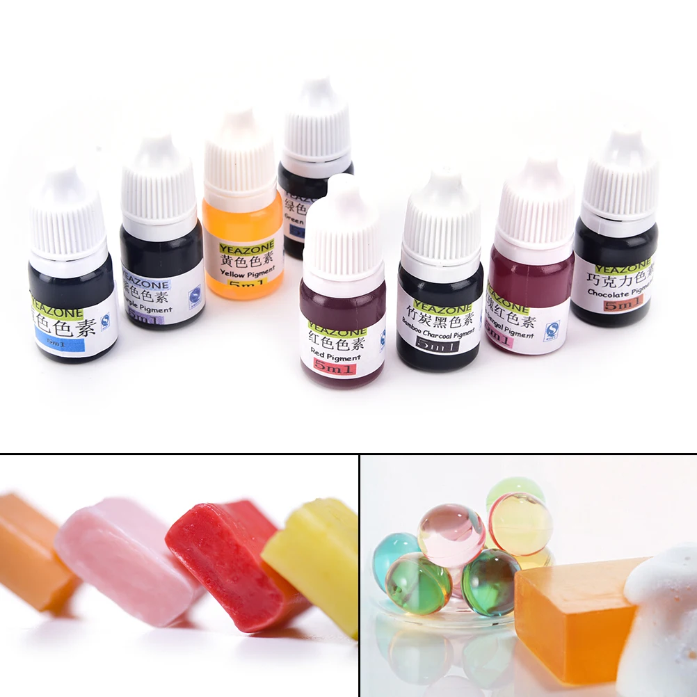 

8 colors 5ml pigment handmade soap dye pigments colorant toolkit materials hand made soap base colour liquid pigment