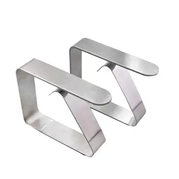 

10 Pcs Square Stainless Steel Tablecloth Clips Adjustable Table Cloth Clamps