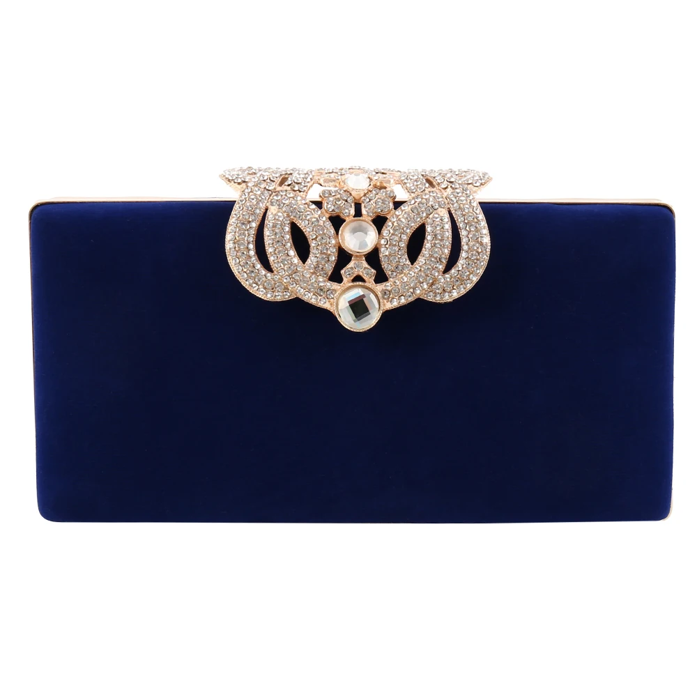 

Small Women Clutch Crown Diamonds Lady's Evening Bags With Chain Shoulder Purse Red/black/blue Evening Bag