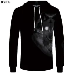 KYKU бренда Wolf толстовки Для мужчин забавные Толстовка животных Hoddie карман Для мужчин s Костюмы кофты 3d толстовки Прохладный хип-хоп