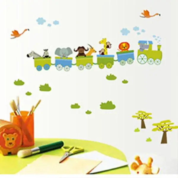 New Removable Sticker Animal Roller Style Wall Stickers Nursery Boy