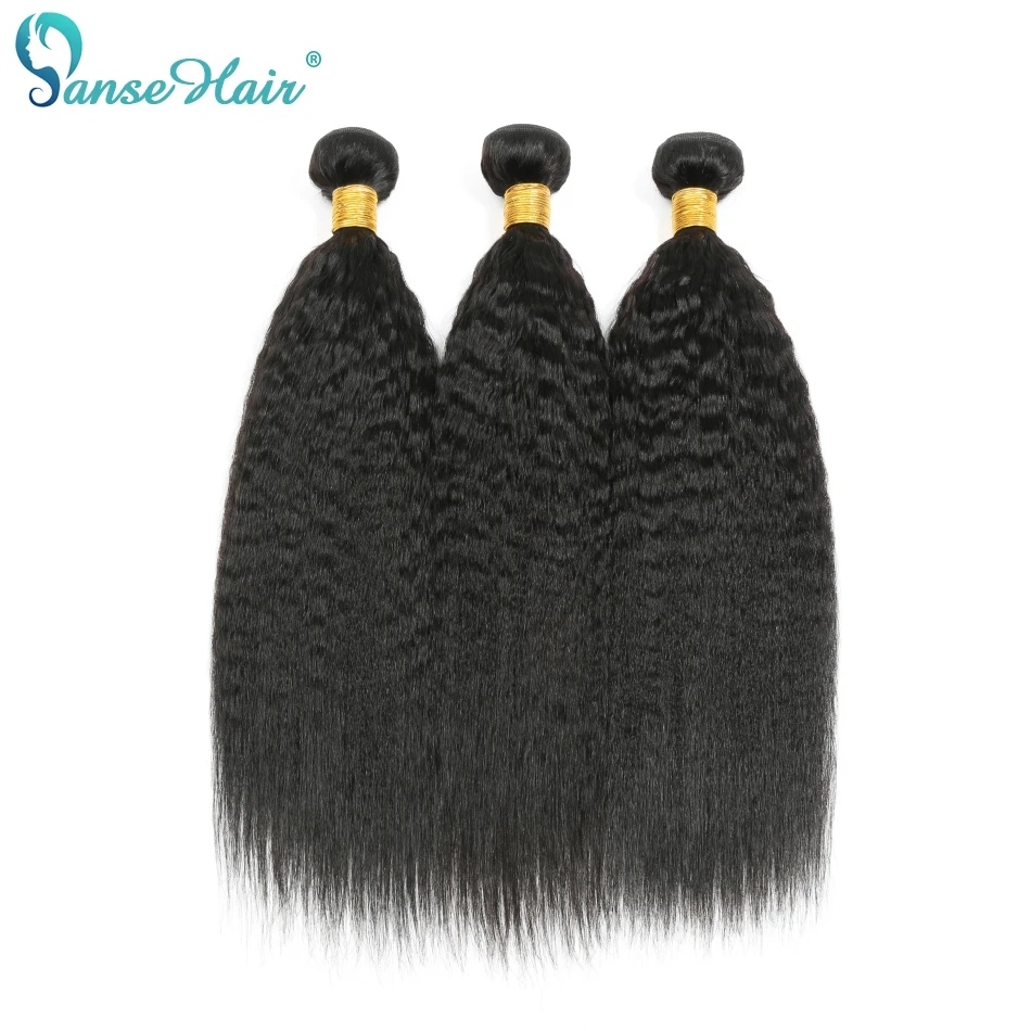 

Panse Hair Brazilian Kinky Straight 100% Human Hair 3 Bundles Human Hair Extension Natural Color Non Remy Human Free Shipping