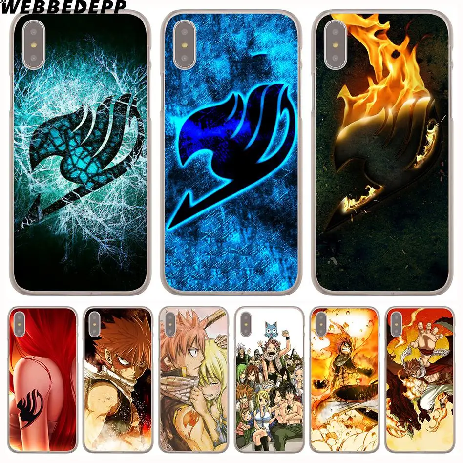 WEBBEDEPP Anime Manga Fairy Tail logo Hard Phone Case for iPhone X XS