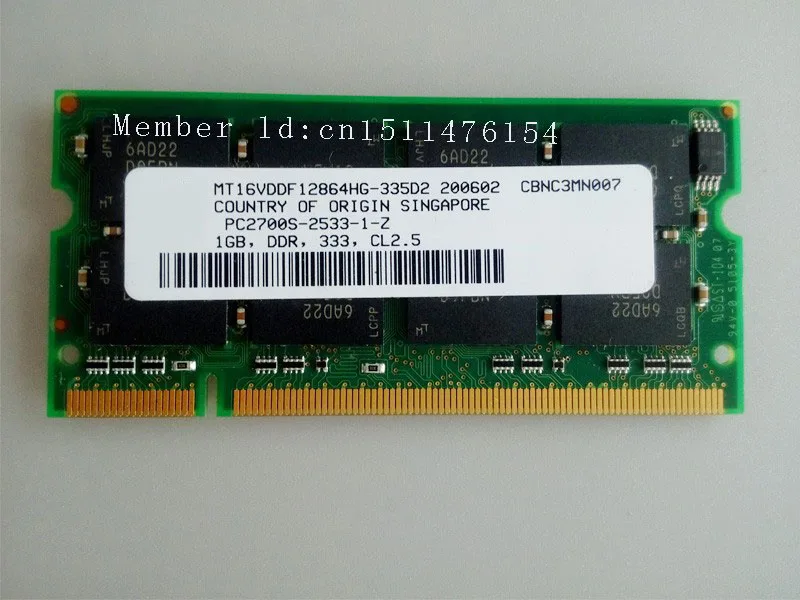 En Ligne 1 GB PC2700 DDR333 333 Mhz 1 gb pc2700 ddr1 333 mhz 200pin Sodimm DDR1 Ordinateur Portable Mémoire RAM Portable Livraison gratuite
