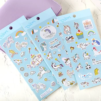 

3pc/Various Cute Unicorn Set Stickers DIY Cute Cartoon Stickers Sketch Book Bullet Diary Accessories School Stationery