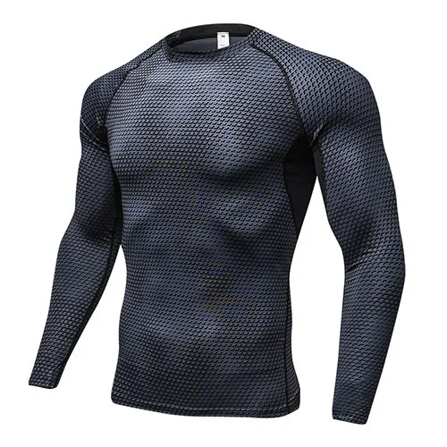 Quick Dry Workout Running Shirt Compression Fitness Tops Breathable Jersey Gym T-shirts Clothing Rashguard Male Sport Shirts Men black