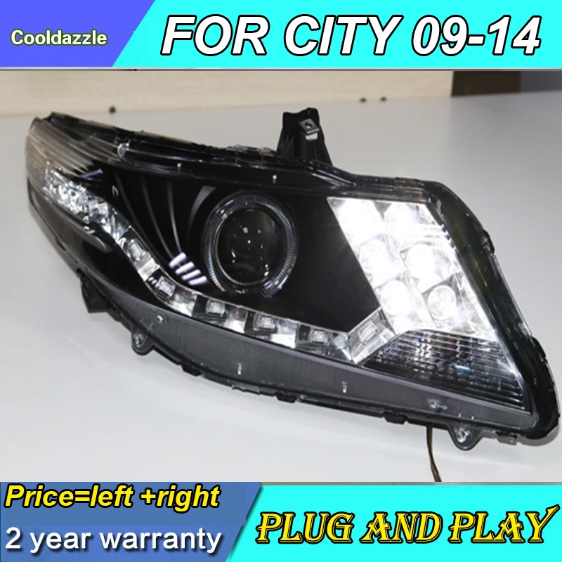 Передние светодиодсветодиодный фары ангельские глазки для HONDA City 2008 2009 2010 2012 2013