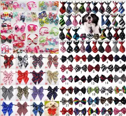 

100pc/lot Hot sale Colorful Pet Dog puppy Tie Bow Ties Cat Neckties Dog Grooming Supplies for small middle big dog 4 model Y166