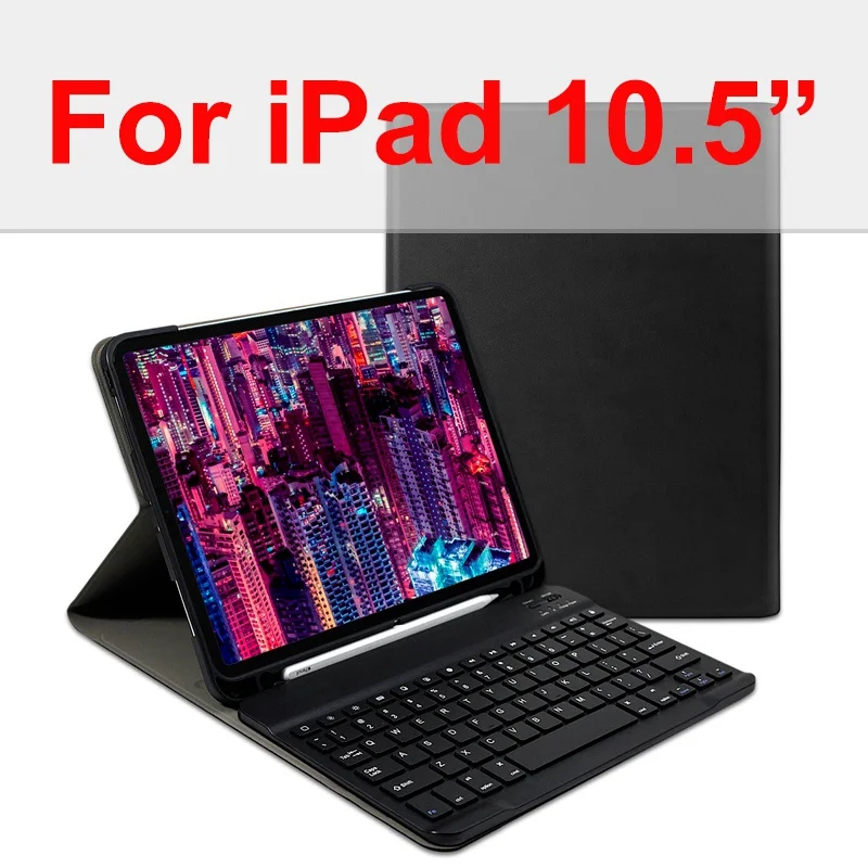 Для iPad 11/10. 5/9. 7 /Air 3 чехол клавиатура съемный карандаш держатель беспроводной зарядки прикрепить поддержка для iPad чехол s - Цвет: 10.5 Black