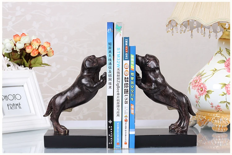 Пара креативных полимерных книжных книг для собак, канцелярские принадлежности, американские ретро сельские книжные концы, подарок
