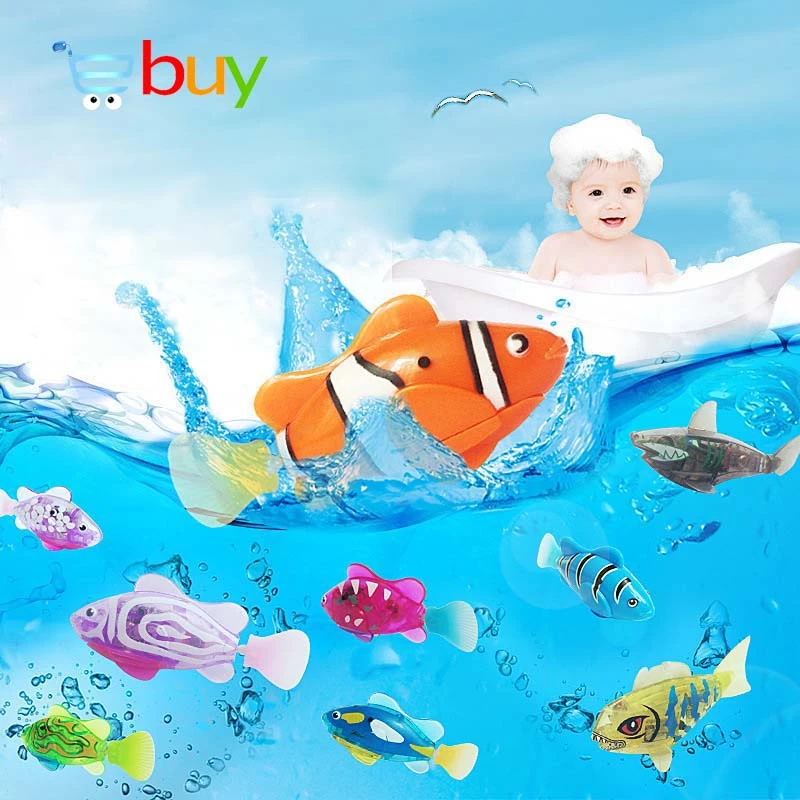 Juguetes electrónicos de baño de peces para niños para decoración de tanque de pesca bañera con batería Juguetes electrónicos de baño de peces para niños para decoración de tanque de pesca bañera con batería