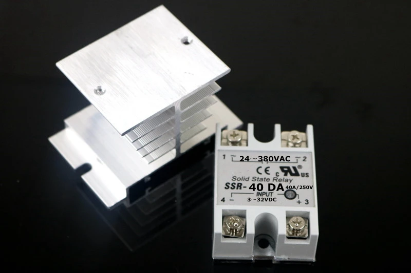 

SSR40DA Hot Sale DC to AC Single Phase Solid State Relay SSR-40DA 40A 90-480V AC+Heat Sink