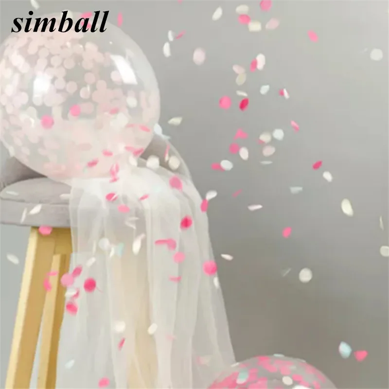 

5Pcs/lot 36inch Confetti Balloons Transparent Balloon Party Wedding Decoration Kids Children Birthday Party Supplies Air Ballon