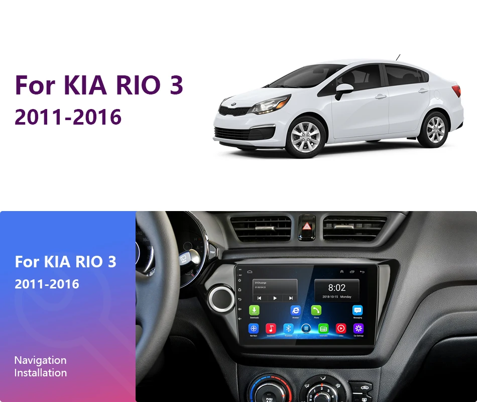 Top Jansite 9" Car Radio Multimedia Player for KIA RIO3 2011-2016 IPS Touch Screen 4G Android Rear View Camera WIFI Navigation 1