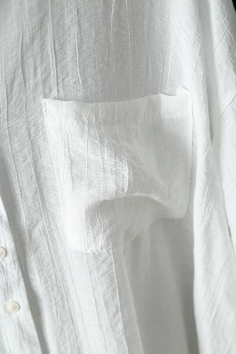 Корейская мода, белая блузка, женские рубашки, весна-осень, повседневные женские топы с карманами, низкая, высокая, дизайн размера плюс, блузка с длинным рукавом