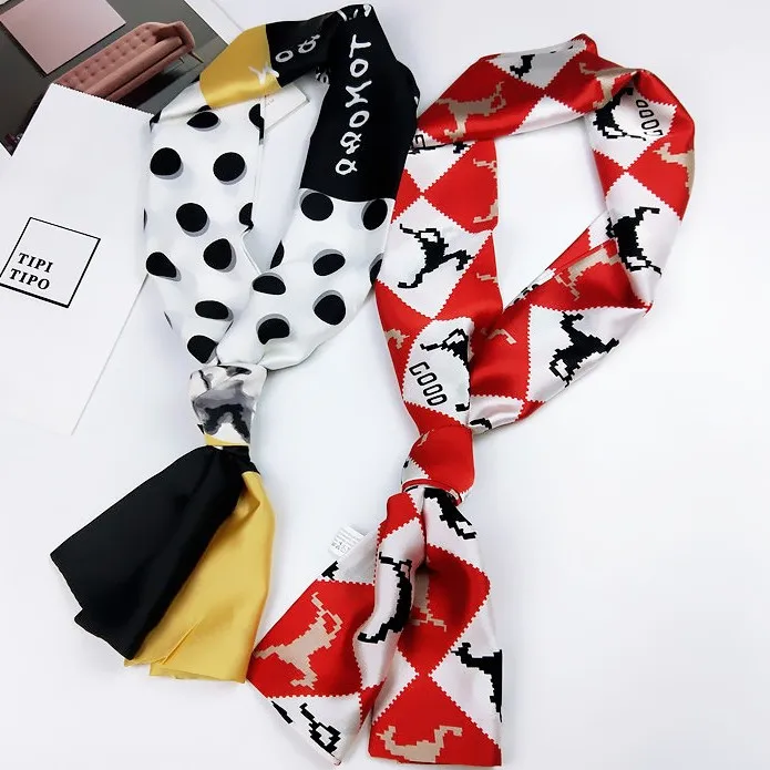 

Adjust Length Star Street Style Silk Scarf Travel Headwear Women Fashion Lengthen Headbands Pattern