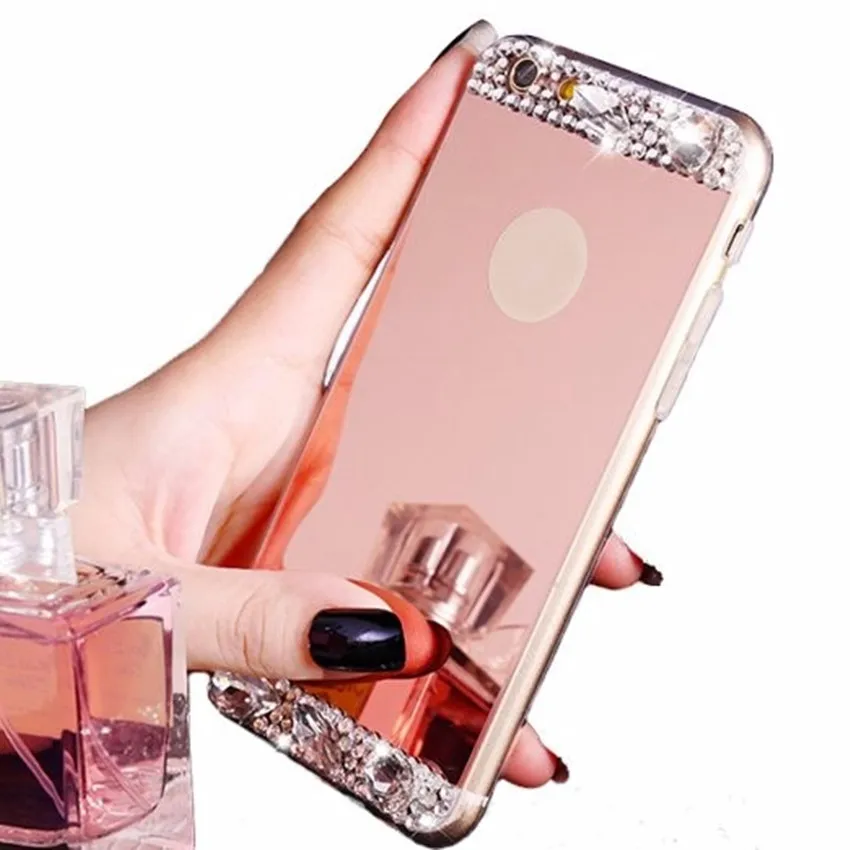 Luxury Bling Diamond Soft Mirror Back Cover Case for