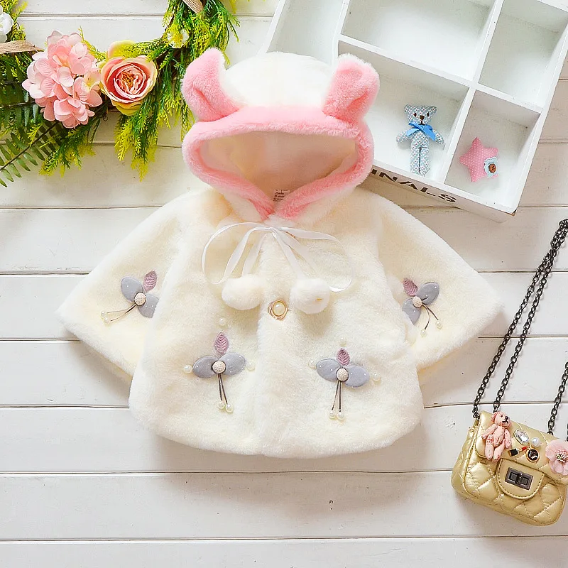 

2019New Autumn Winter Girls Faux Fur Coat Cotton Jacket For Girls Hooded Coats Baby Child Christmas Thickened Kids Warm Clothes