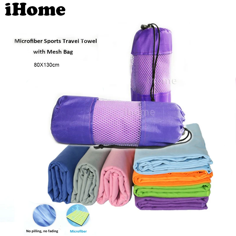 Новинка 130X80 см полотенце для спорта путешествий из микрофибры с сетчатой сумкой пляжные полотенца банные полотенца для взрослых Кемпинг пляжное одеяло плавание Йога