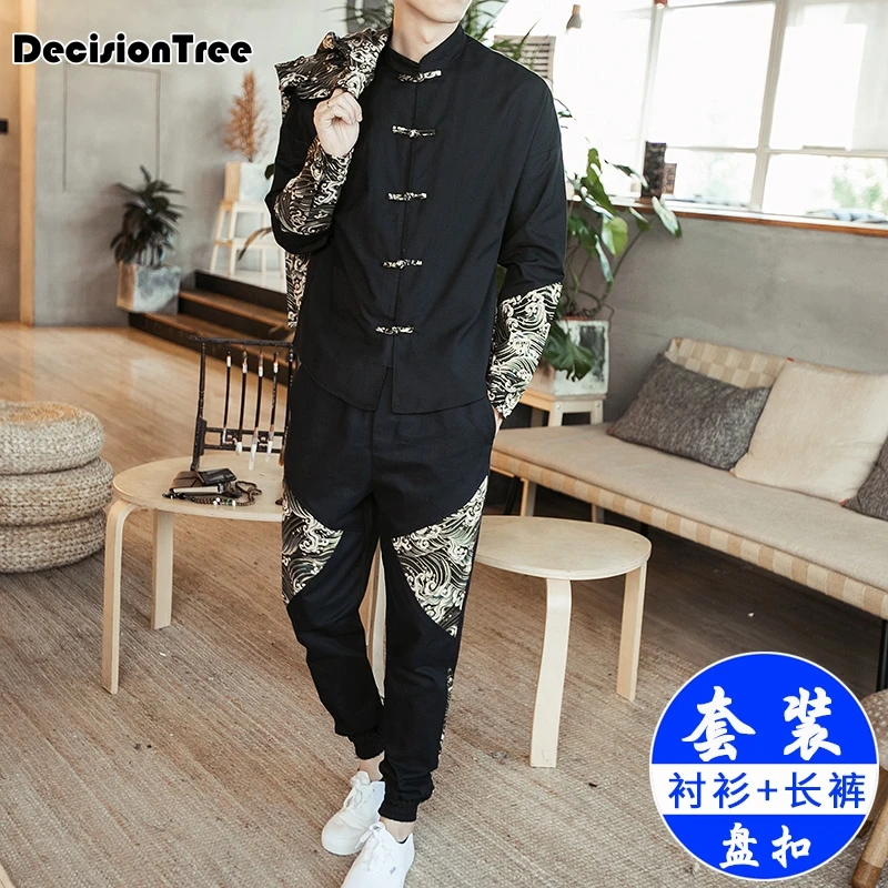 

2019 summer traditional chinese clothing for men vintage oriental mens t shirt men luxury casual crew neck tee