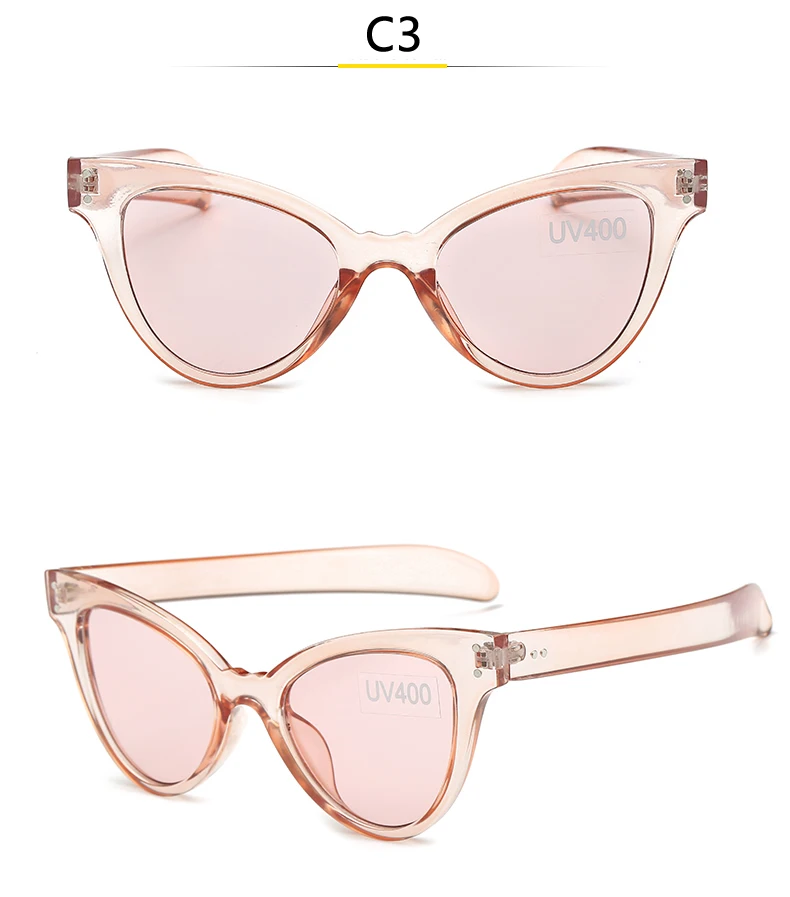 HAPTRON Модные женские прозрачные солнцезащитные очки кошачий глаз бренд оранжевый розовый солнцезащитные очки uv400 очки карамельный цвет oculos de sol feminino