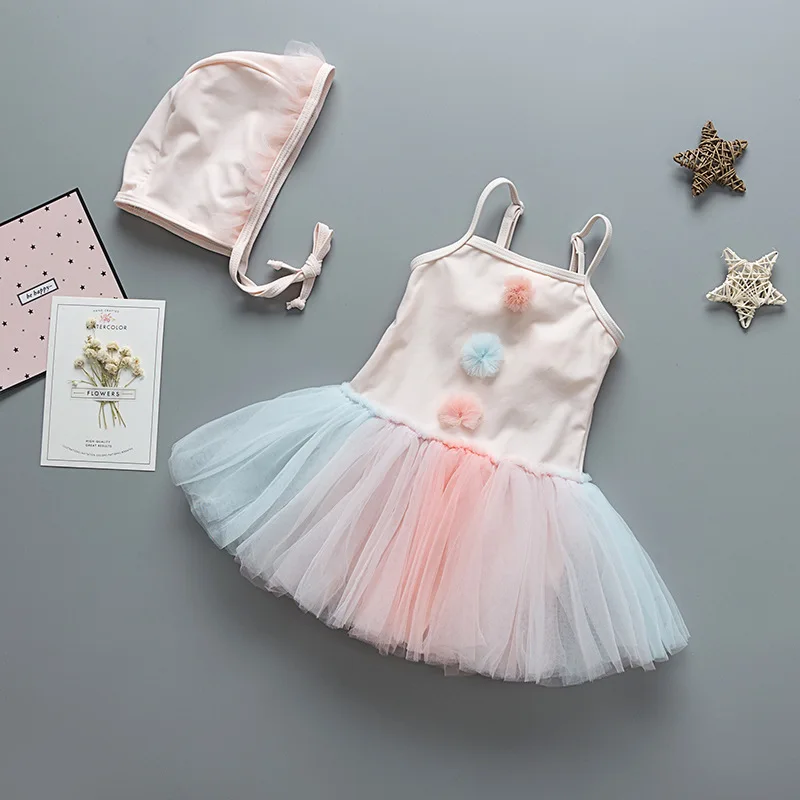 

Children one-piece swimsuit for Girl 2-10 Years Bathing Suit Kids Swimsuit One Piece Beach Swimming Wear swimming cap