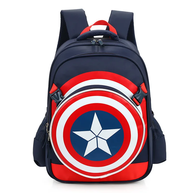 Mochila de dibujos animados para niños de nailon de alta calidad a prueba de agua 2017 Mochila escolar para Capitán América Mochila Masculina Cartable Enfant Mochila de dibujos animados para niños de nailon de alta calidad a prueba de agua 2017 Mochila escolar para Capitán América Mochila Masculina Cartable Enfant