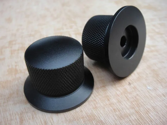 1PCS amplifier knob D38*25 black Knurled aluminum Volume knobin