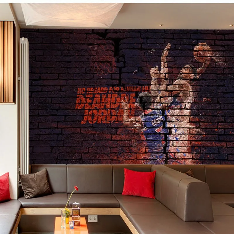 Us 13 01 38 Off Custom Size Photo Wallpaper Basketball Star Bedroom Living Room Indoor Basketball Court Papel Mural Wallpaper In Wallpapers From