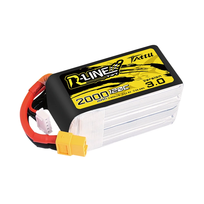 TATTU R-Line версия 3,0 V3 1300/2000/1800 mAh 120C 4S 1550 V Lipo аккумулятор с разъемом XT60 для радиоуправляемого квадрокоптера FPV Racing Drone