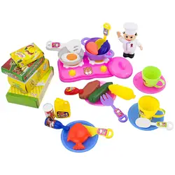 31 шт Комплект кухонных игрушек Посуда Кухонная утварь Еда блюд мини моделирование Искусственные фрукты детская посуда претендует игрушки