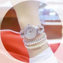 2017 New Style Women Watch Lady Diamond Crystal Dress Watch Silver Stainless Steel Fashion Wristwatch Female Quartz Watch clock new fashion lady diamond rome steel band quartz watch