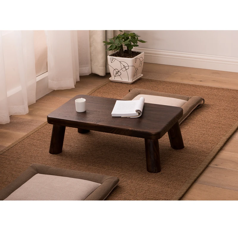 Solid wood bay window table Japanese style antique tea table bed low table casual living room table