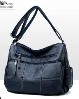 Модные кожаные сумки женская сумка высокого качества повседневные женские сумки через плечо переноска Брендовая женская сумка на плечо Bolsos feminina C778 - Цвет: Синий