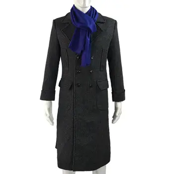 

Fast Shipping Sherlock Holmes Cosplay Costume Jacket Men's Cape Men Long Trench Slim Overcoat Male Jacket Fashion Wool Outerwear