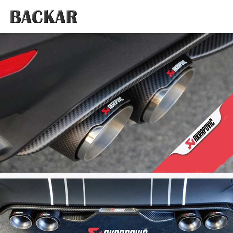 

Backar Universal Auto Car Styling Akrapovic Carbon Fiber Exhaust Rear Tips Muffler Pipes For Hyundai Renault Citroen Accessories