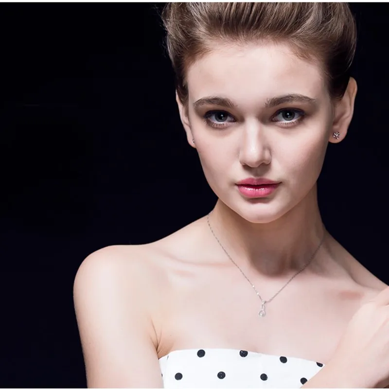 DOUBLE-R Для женщин Цепочки и ожерелья Подвески 0.03ct diamond 925 серебро Подвески с длинными Цепи Ювелирные изделия с алмазами CAP03755SA-1
